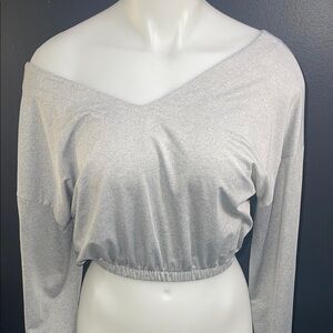 Gray Off-Shoulder Women's Top